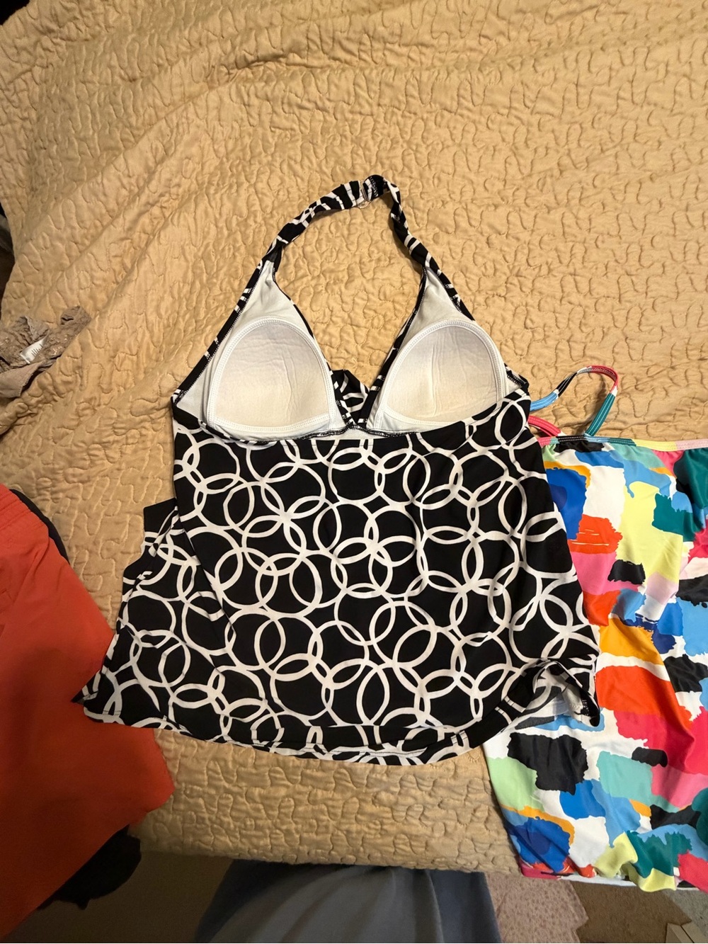 Mixed Print XL Tankini & Swim Tops Trio - Black/Multicolor/Floral - Picture 3 of 9